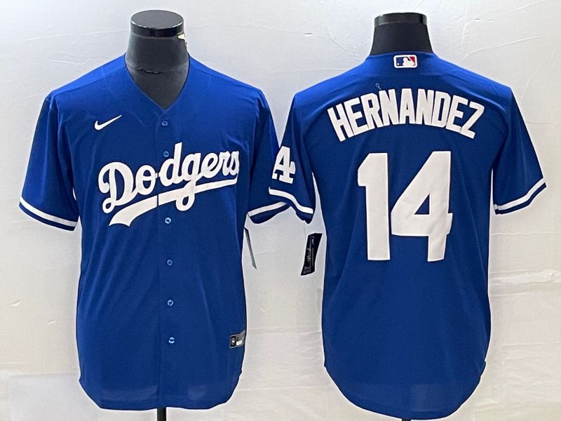 Men Los Angeles Dodgers 14 Hernandez Blue Nike Game 2023 MLB Jersey